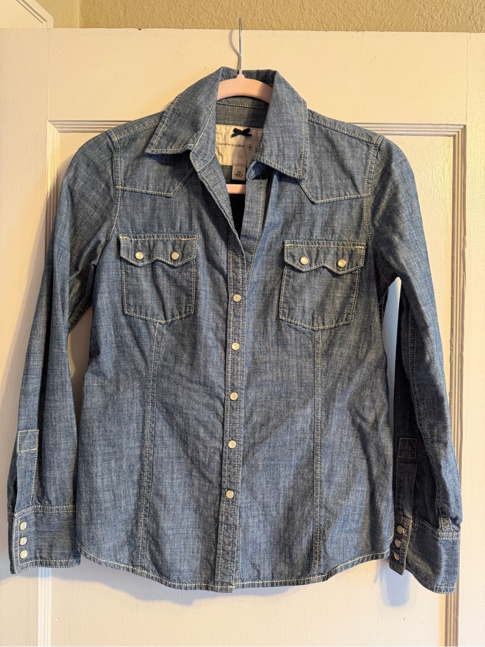 Denim Western Pearl Snap Front Shirt